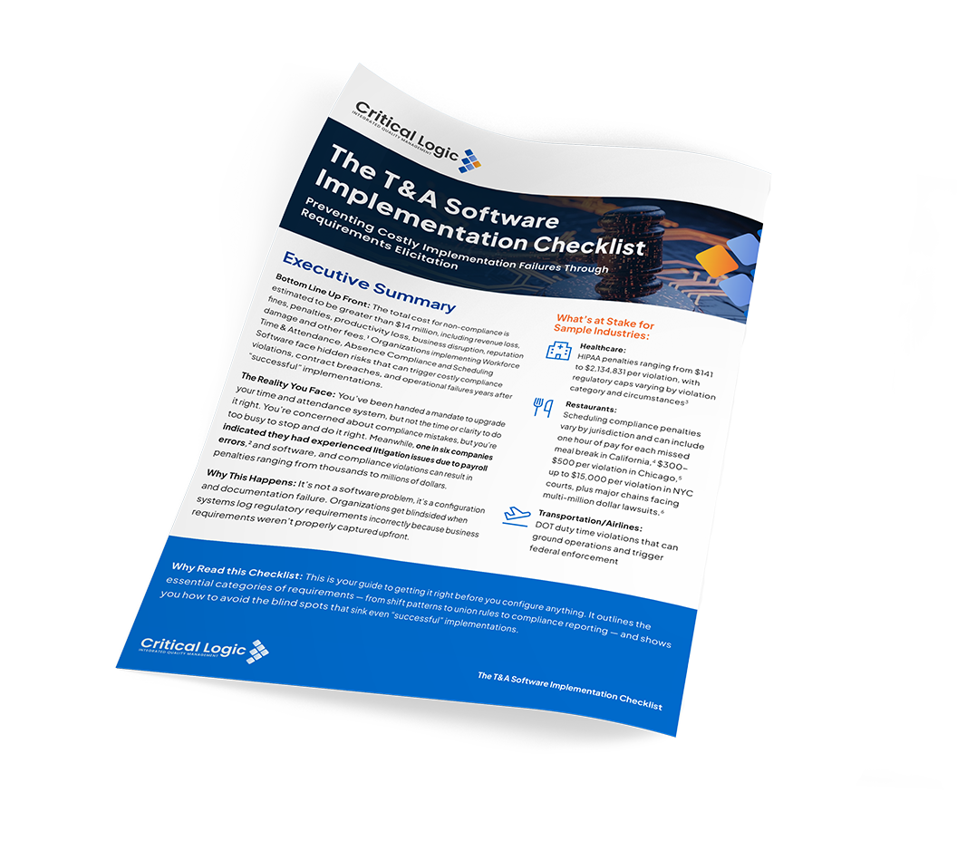 Time and Attendance Checklist Mockup